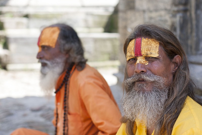 Kathmandu, świątynia Pashupatinath, sadhu.