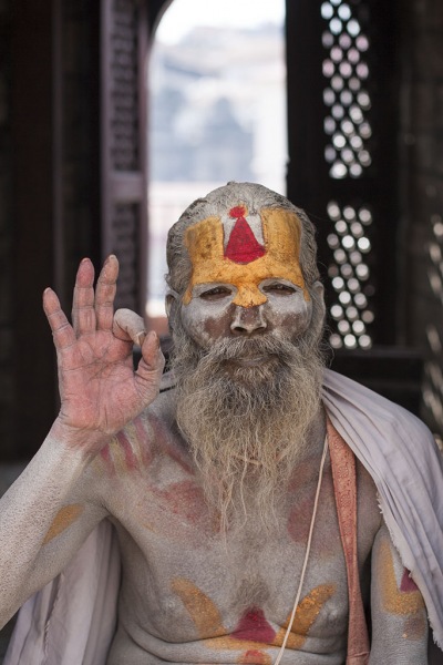 Kathmandu, świątynia Pashupatinath, sadhu.