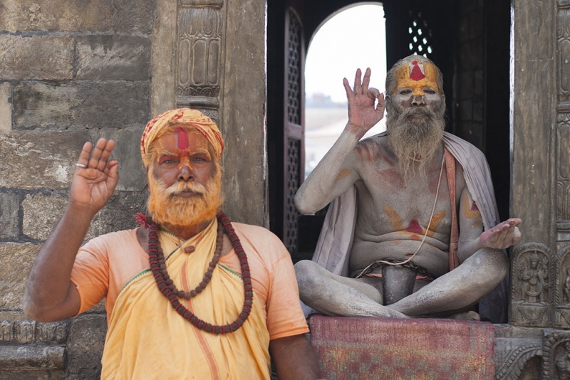 Kathmandu, świątynia Pashupatinath, sadhu.