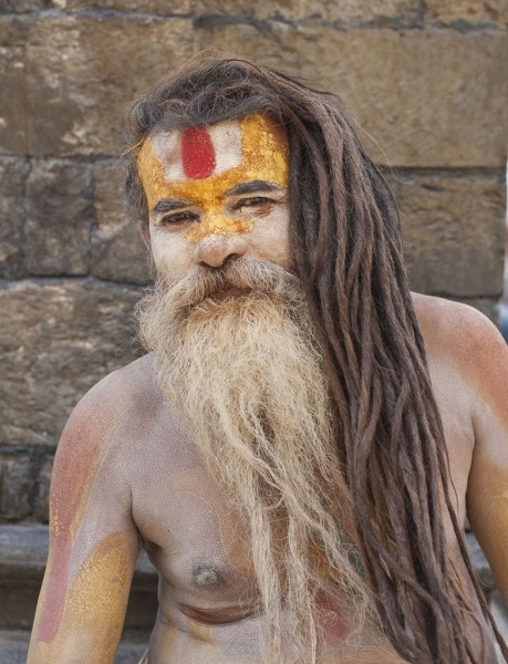 Kathmandu, świątynia Pashupatinath, sadhu.