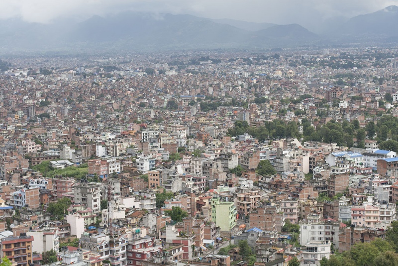 Kathmandu, Swayambhu, widok na miasto.