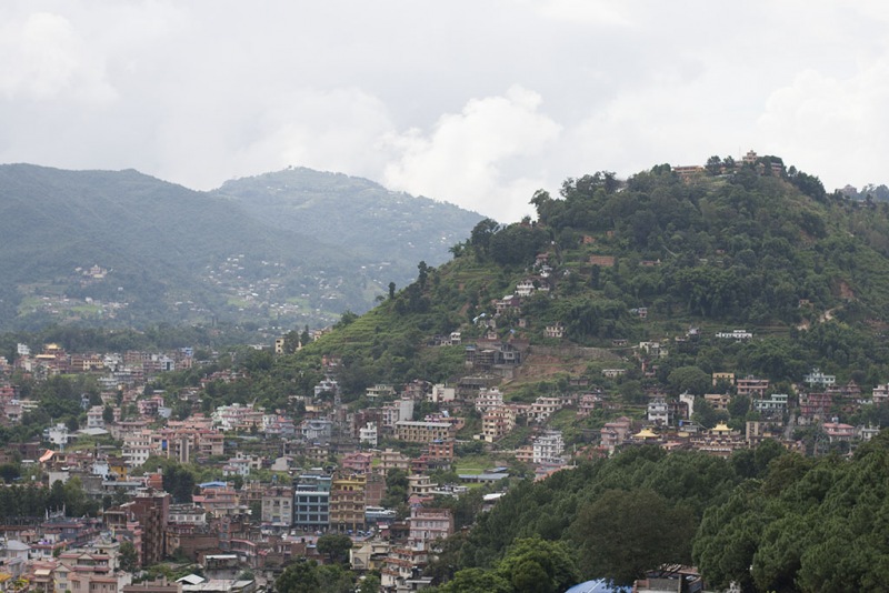Kathmandu, Swayambhu, widok na miasto.