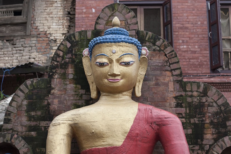Kathmandu, Swayambhu, figura Buddy.