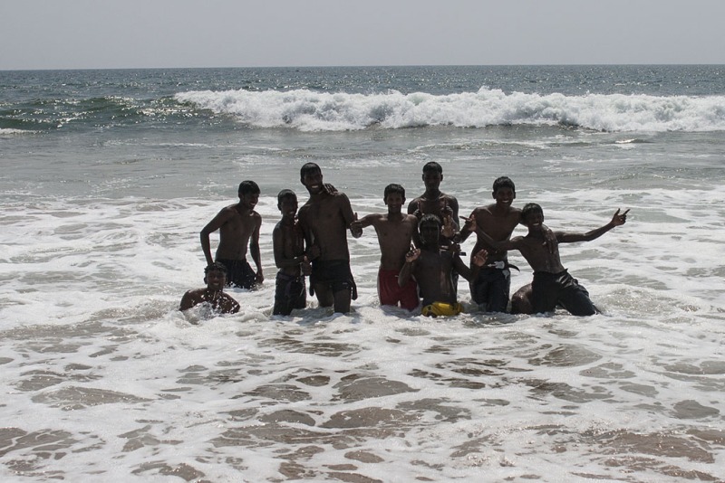 Plaża w Colombo, lokalsi uwielbiają być fotografowani.