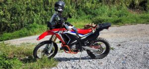 Red off-road motorbike